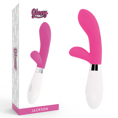 Rabbit vibrator Glossy Jackson Pink in pink colorRabbit Vibrators