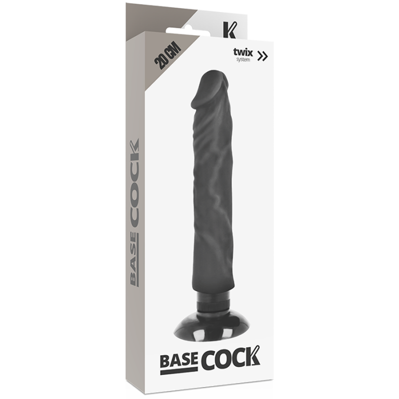 Dildo vibrante realistico basecock 21 20 cm in neroDildo realistico