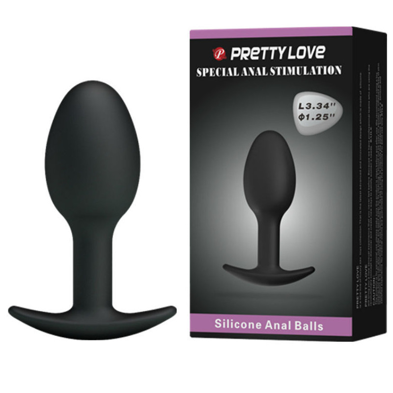 Plug anal en silicone noir de 6,5 cm avec ancre de fixationPlug Anal