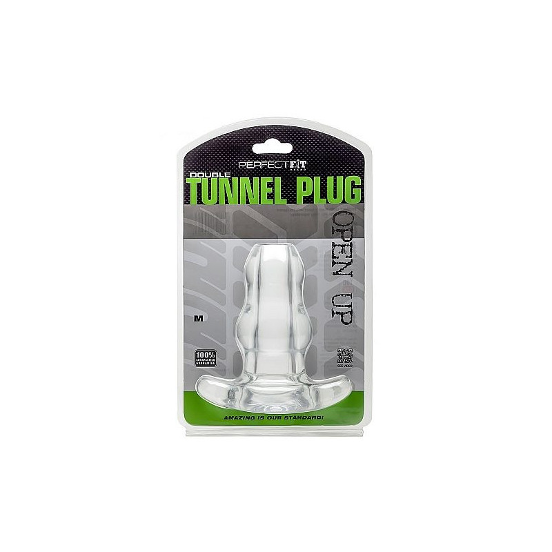 Perfectfit double tunnel anal plug medium size transparentGay and Lesbian Sex Toys