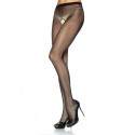 Meias sexy Leg Avenue em nylon preto semi-transparente com abertura na virilhaMeia-calça sexy