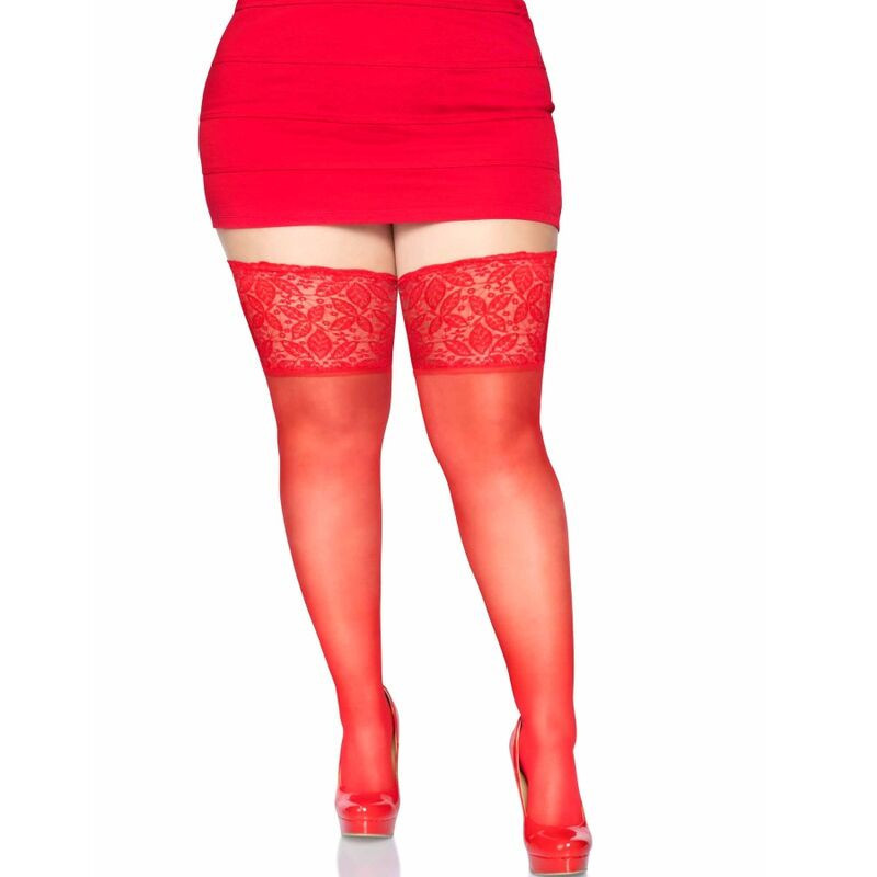 Sexy leg avenue medias de encaje rojo pegatina
Panties con abertura