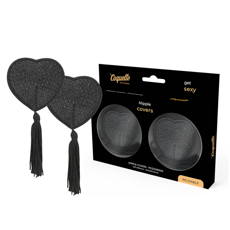Black heart-shaped nipple covers suggested by coquette
Lingerie accessories and covers nipples
