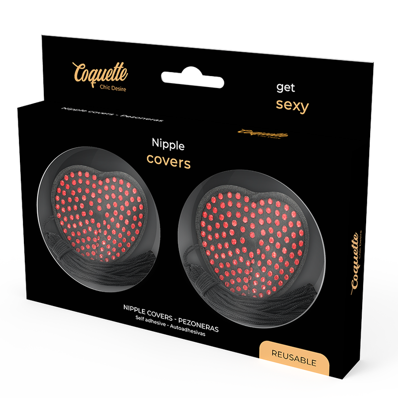 Cache-tétons noirs en forme de cœurs proposés par coquetteAccessoires et Cache-tétons femme