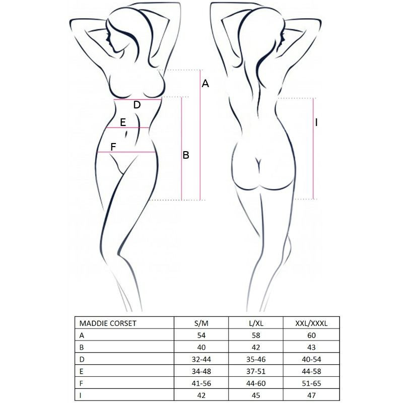 Sexy conjunto mujer l / xl corsé negro mujer maddie  Conjuntos Sensuales