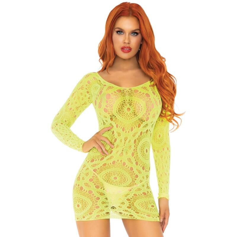 Sexy abito neon manica lunga leg avenueAbiti Sexy