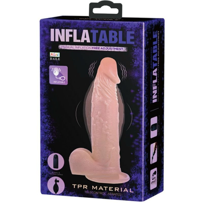 Dildo realista insuflável vibratórioDildo realista