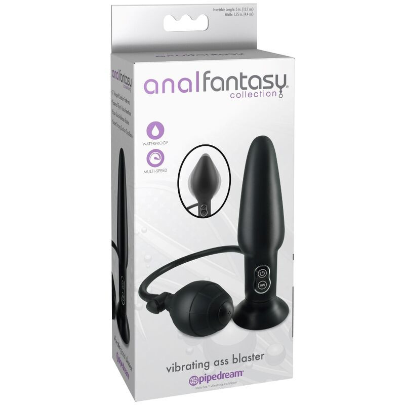 Black vibrating and inflatable anal plug 
Gay and Lesbian Sex Toys