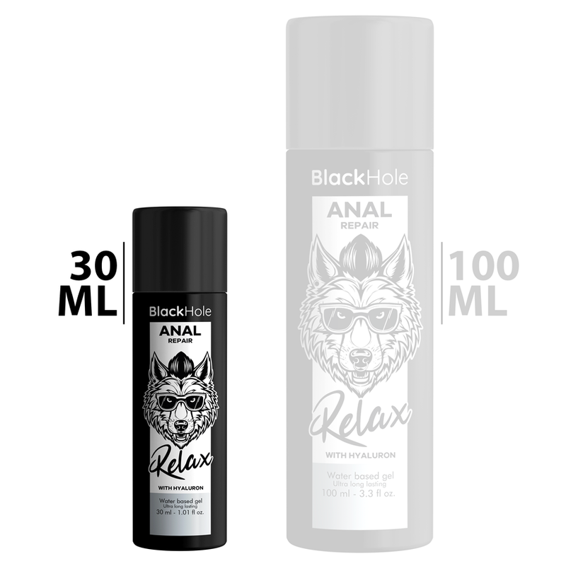 Black Hole Relaxante Anal Hidratante com Ácido Hialurônico 100mlLubrificante Relaxante Anal