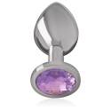 Plug Anale in Alluminio Metallizzato con Cristallo Viola - Taglia SDildo e Plug Anale