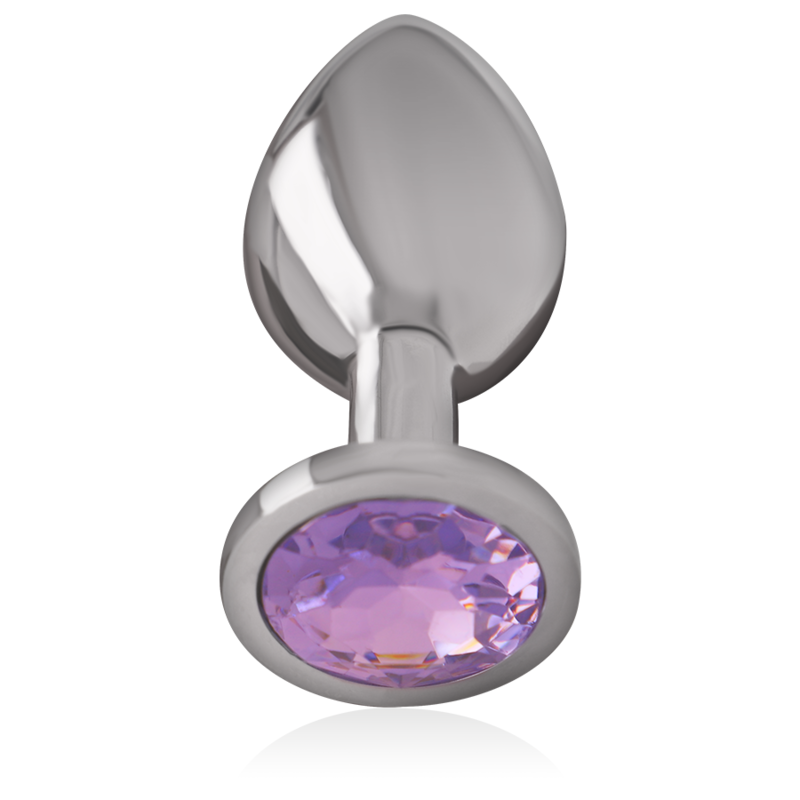 Plug Anal de Alumínio Intenso com Cristal Violeta - Tamanho PequenoDildo e Plug Anal