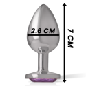 Bouchon Anal en Métal Aluminium Intense avec Cristal Violet - Taille SPlug Anal