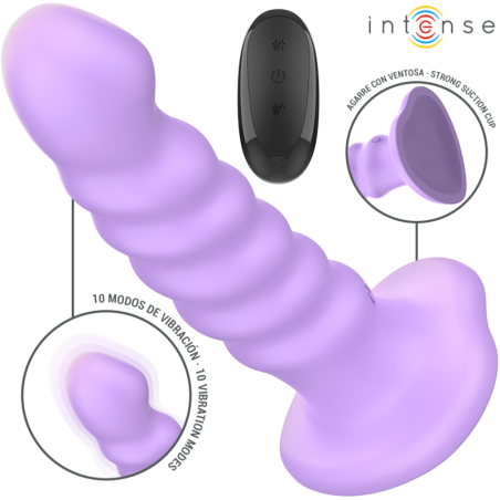 Vibrador Intenso Brenda con Diseño Espiral y Control Remoto - MoradoConsoladores realistas