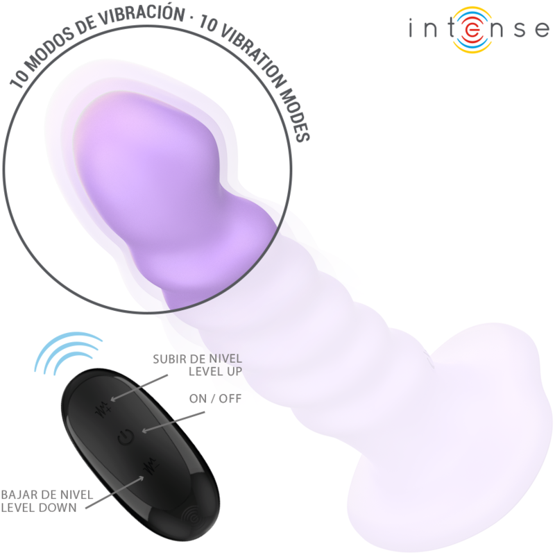 Vibrador Intenso Brenda Tamanho M com Design Espiral e Controle Remoto RoxoDildo realista
