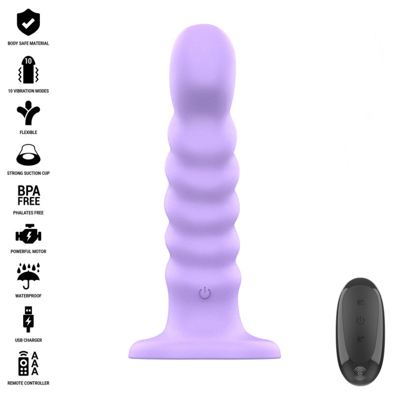 Vibrador Intenso Brenda con Diseño Espiral y Control Remoto - MoradoConsoladores realistas