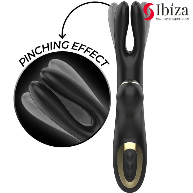 Ibiza Dual Vibration Clamping Device - Sleek Black Pleasure ToyRabbit Vibrators