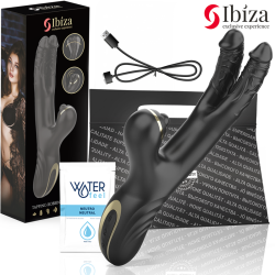Ibiza Doppelvibrator Zwei Drachen schwarz - sinnliche Lust für PaareRabbitvibratoren