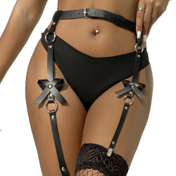 Harnais en Cuir avec Chaînes Noires Taille Unique - Élégance et confortAccessoires BDSM