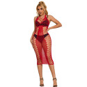 Robe filet rouge longue Subblime - Taille unique, élégance et allure séduisanteNuisettes