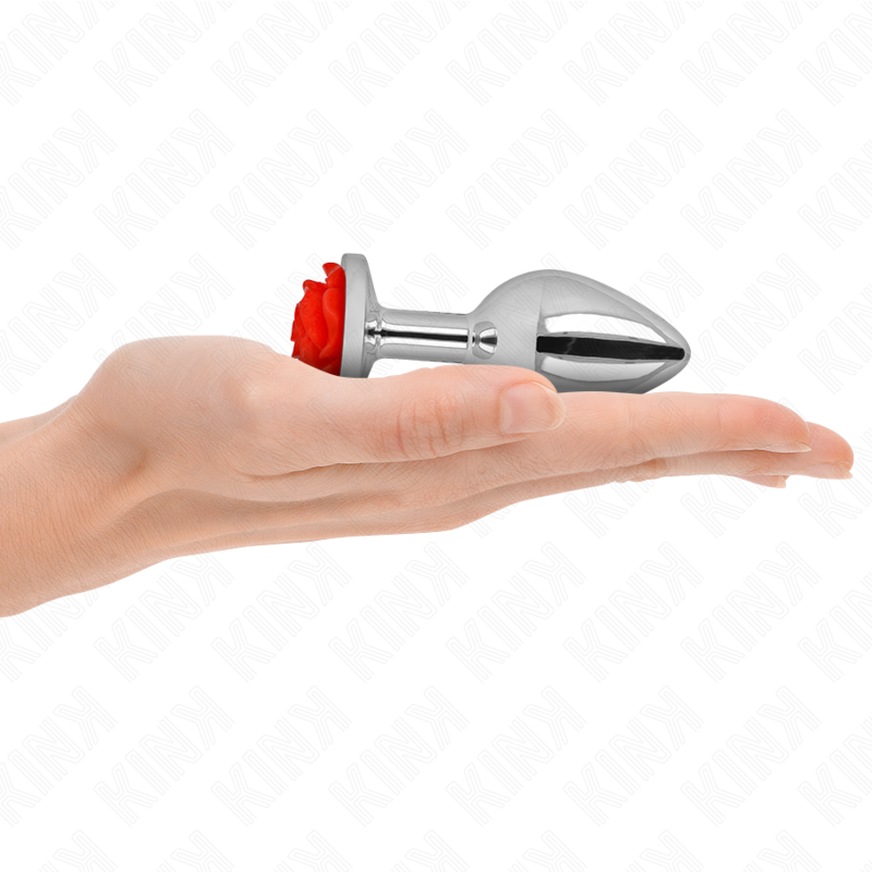 Plug Anal em Forma de Rosa Vermelha - Tamanho Pequeno para Prazer IntensoPlugue anal e de próstata