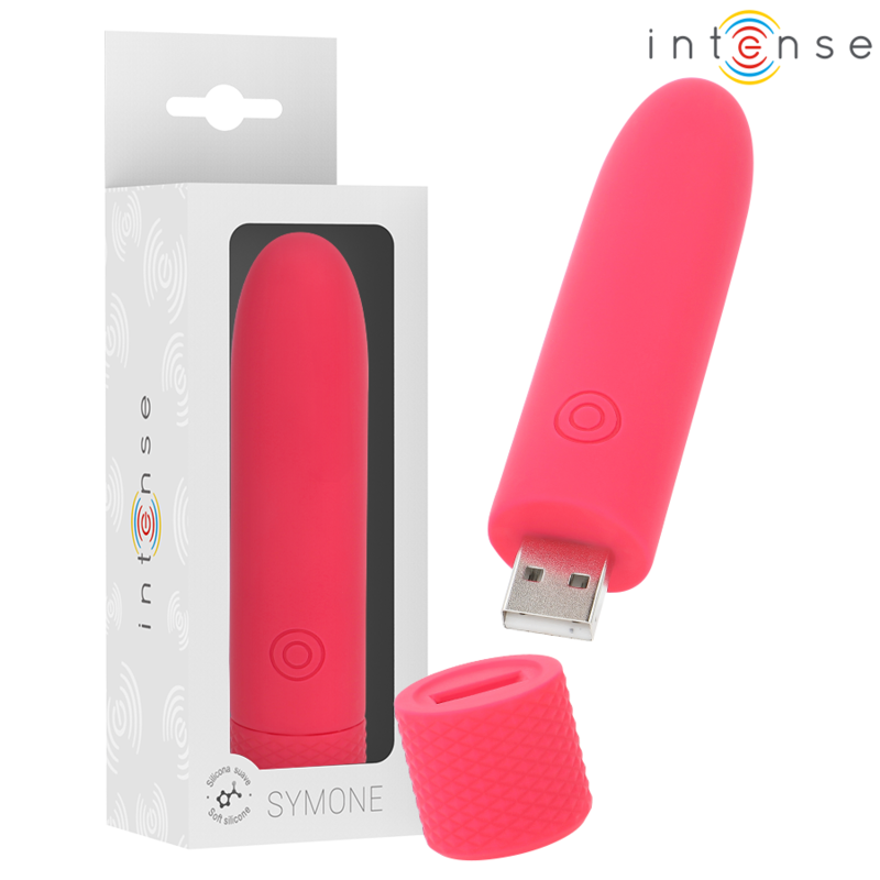Bala Vibratória Rec. USB Rosa com 8 Vibrações Intensas 10x2,2cmVibradores clitóris com ou sem contacto
