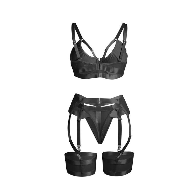 Ensemble Bra Bondage & Porte-jarretelles Noir Subblime S/MEnsembles Sexy