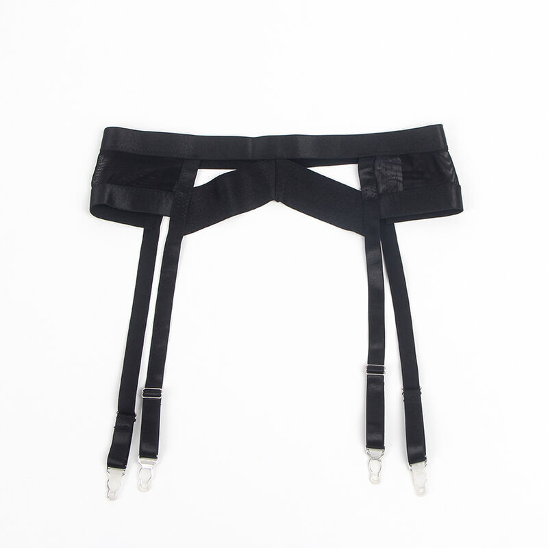 Set Lingerie Bondage Nero con Garter e Reggiseno S/MSet Sensuale