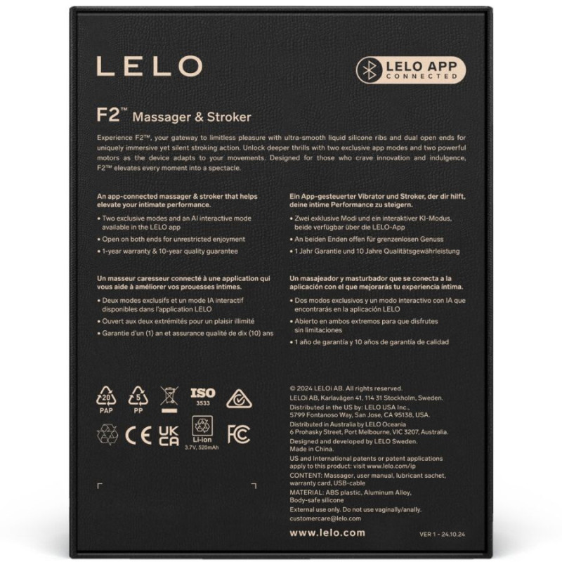 Masturbador masculino inteligente LELO F2S connectable azulMasturbadores para Hombres