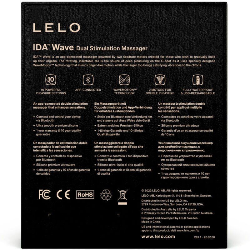 Paarvibrator mit App-Steuerung WaveMotion – SchwarzVernetzte Sextoys und Paarvibratoren