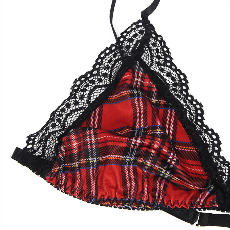 Costume Lingerie Sexy Universitaria S/M con Dettagli in PizzoTravestimento Donna