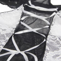 Body lingerie sexy cameriera con corsetto e reggicalze S/MTravestimento Donna