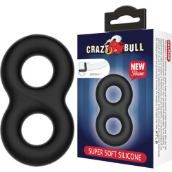 Anillo doble de silicona para pene Crazy Bull Infinity ajustableCockrings y anillos de pene