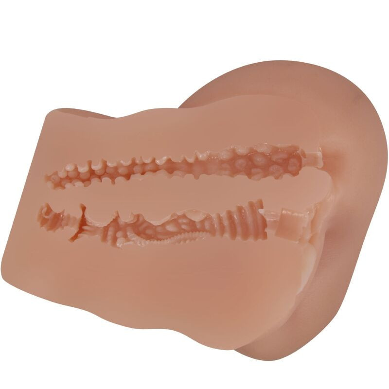 Realistic Double Entry Masturbator with Remote Vibrating ControlMale Masturbators