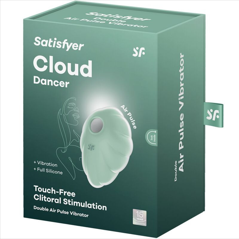 Stimulateur clitoridien Air Pulse vert Satisfyer Cloud Dancer IPX7Stimulateurs sans contact
