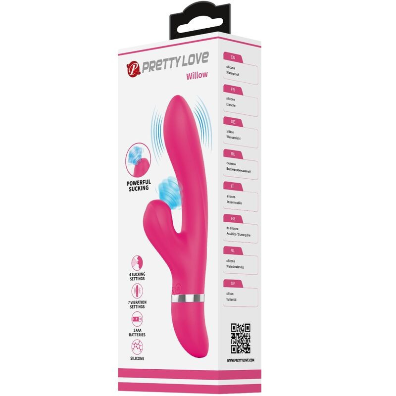 Pretty Love Willow Rabbit-Vibrator mit Saugfunktion magentaBerührungslose Stimulatoren