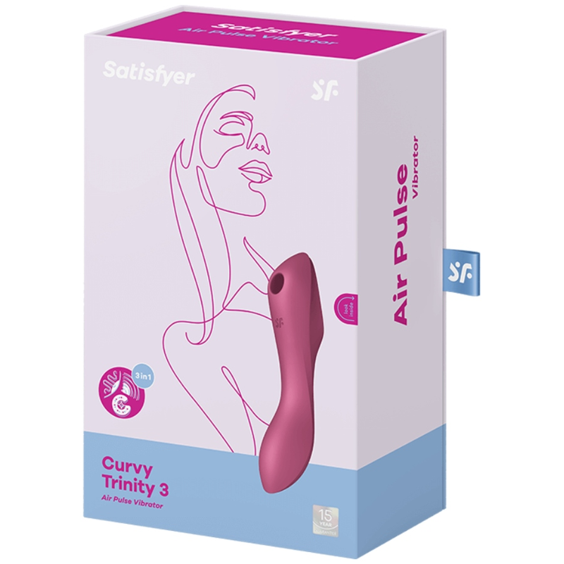 Vibromasseur à ondes de pression Satisfyer Curvy Trinity 3 rougeStimulateurs sans contact