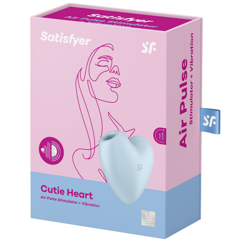 Stimulateur clitoridien à air pulsé Cutie Heart Satisfyer bleuStimulateurs sans contact