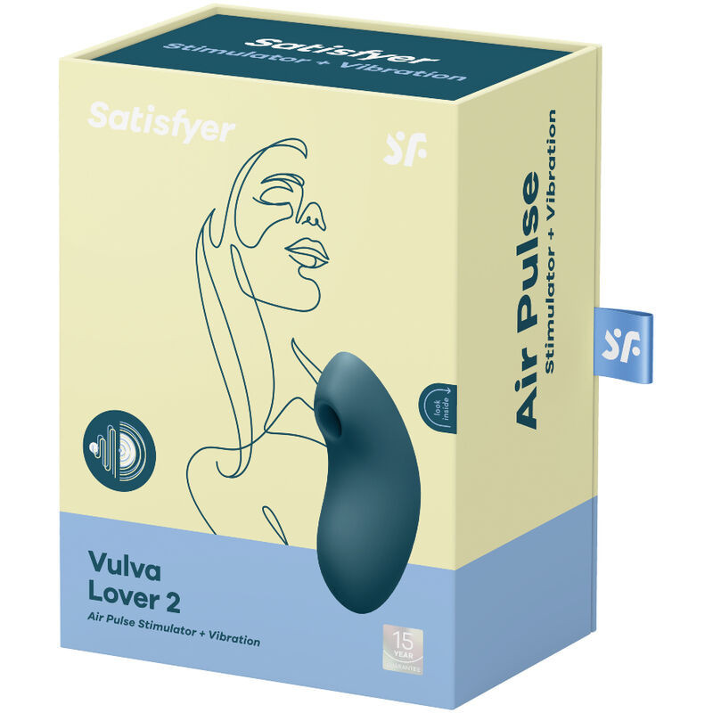 Klitoris-Stimulator mit Luftdruckwellen & Vibration Vulva Lover 2 BlauBerührungslose Stimulatoren