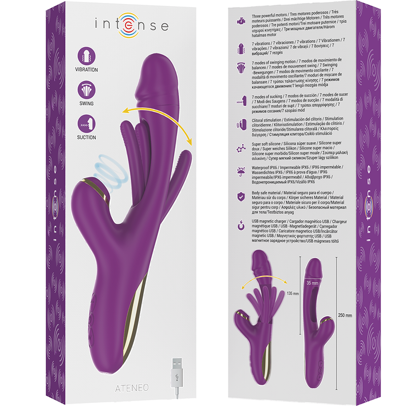 Ateneo Klitorisstimulator & Vibro-Sauger, wiederaufladbar IPX7Berührungslose Stimulatoren