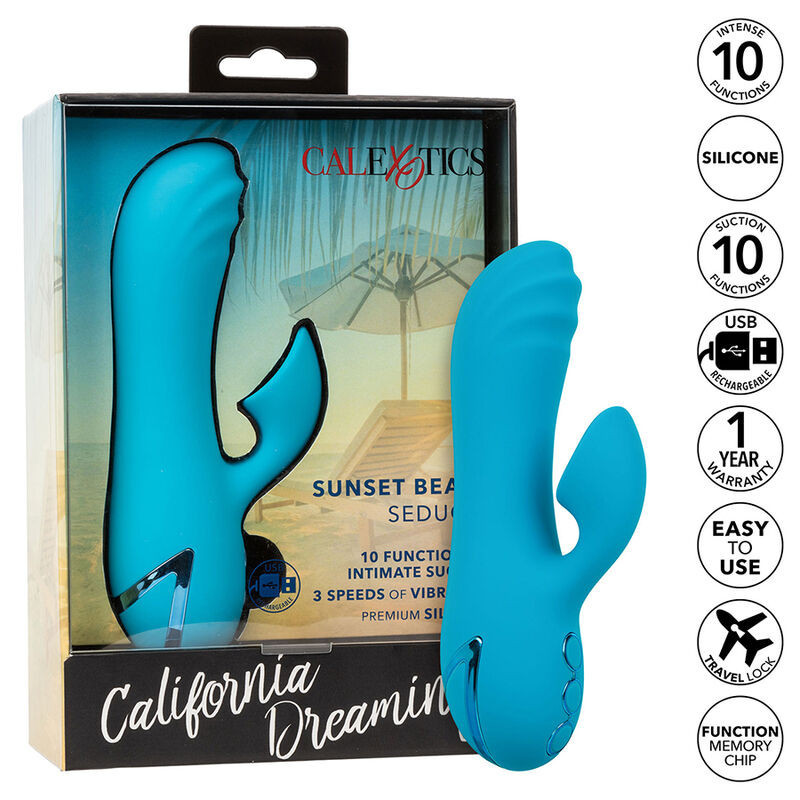 Doppelstimulator Sunset Beach Seducer blau, Vibration & SaugBerührungslose Stimulatoren