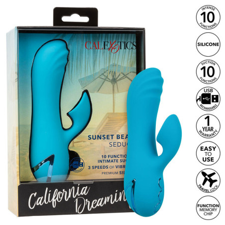 Doppelstimulator Sunset Beach Seducer blau, Vibration & SaugBerührungslose Stimulatoren