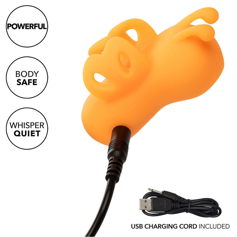 Wasserdichter Silikon-Fingerstimulator 10 Modi Neon Vibes orangeBerührungslose Stimulatoren
