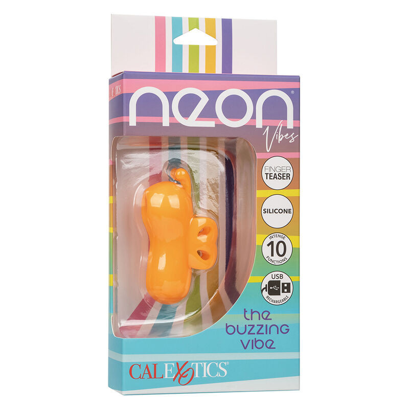 Wasserdichter Silikon-Fingerstimulator 10 Modi Neon Vibes orangeBerührungslose Stimulatoren