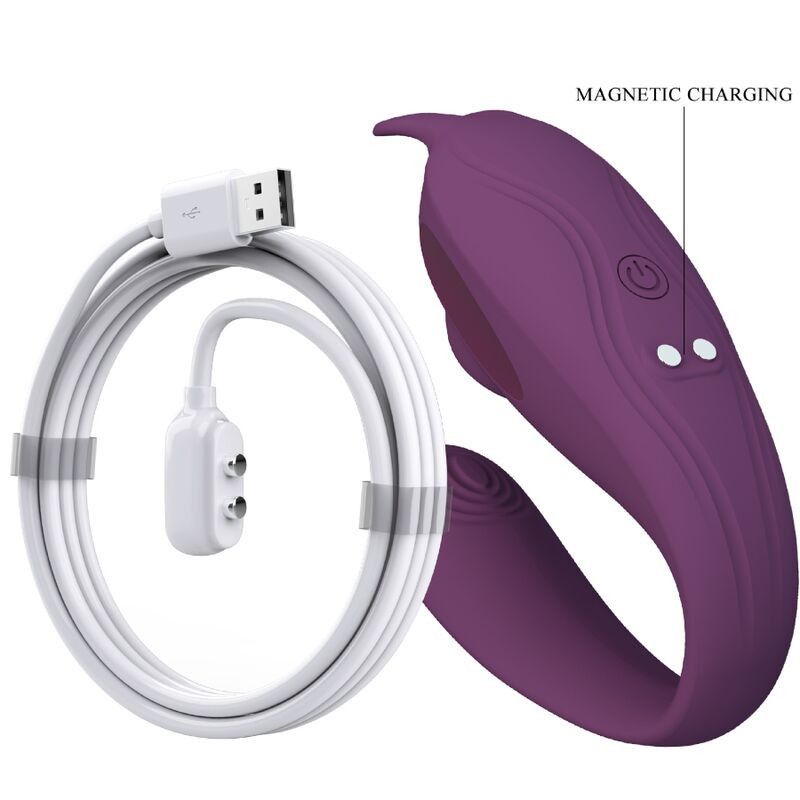 Vibrador conectado em C clitóris ponto G Pretty Love Shey roxoEstimuladores sem contacto