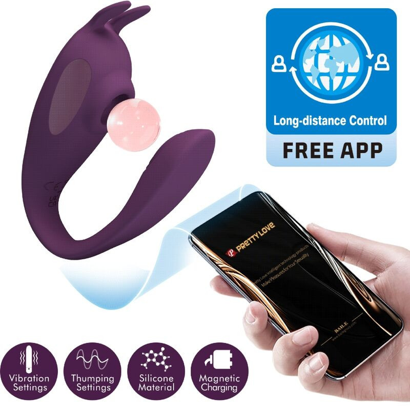 C-förmiger App-Vibrator Klitoris & G-Punkt Pretty Love Shey lilaBerührungslose Stimulatoren