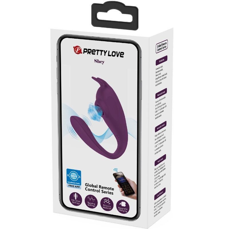 Vibratore connesso a C clitoride punto G Pretty Love Shey violaStimolatori senza contatto