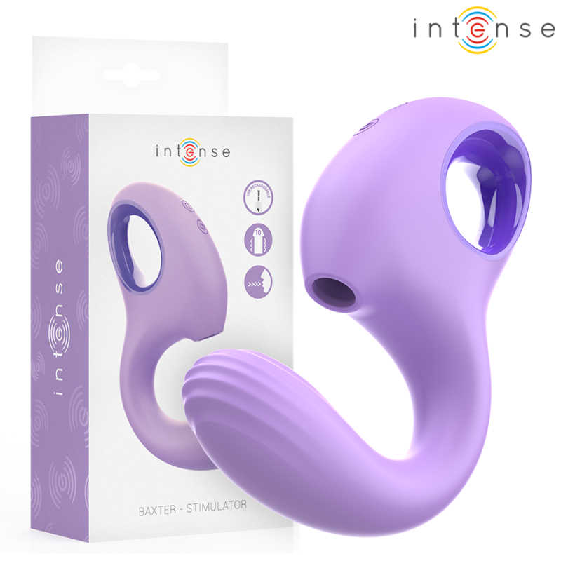 Stimolatore clitorideo Baxter Intense viola suzione e vibrazioniStimolatori senza contatto