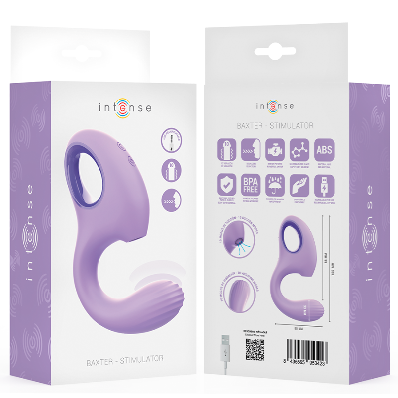 Baxter Intense klitoraler Stimulator violett Saug + VibrationBerührungslose Stimulatoren