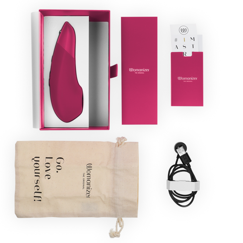 Stimulateur clitoridien Womanizer Enhance Air + vibrations, rose vifStimulateurs sans contact