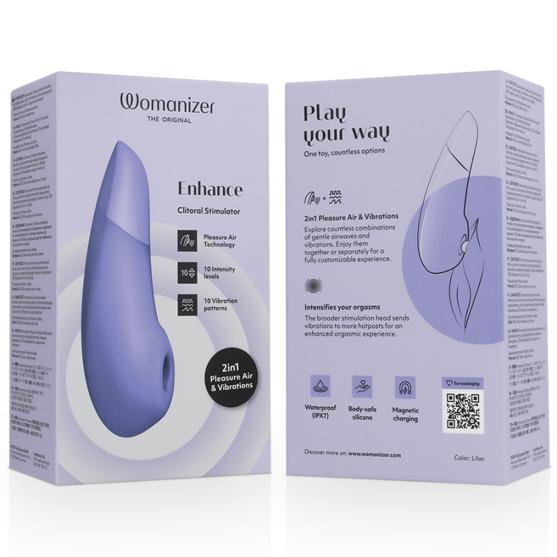 Stimulateur clitoridien Womanizer Enhance Air + vibrations, rose vifStimulateurs sans contact